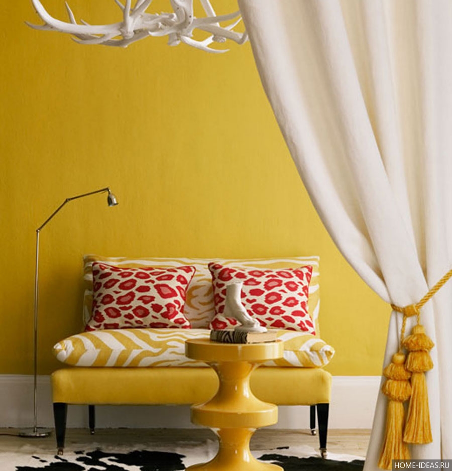 Желтый цвет в интерьере и его сочетания: в гостиной, кухне, спальне и .