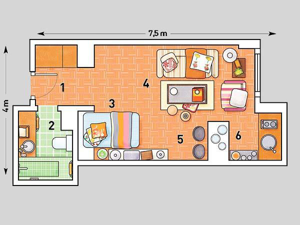 дизайн проект перепланировки однокомнатной квартиры
