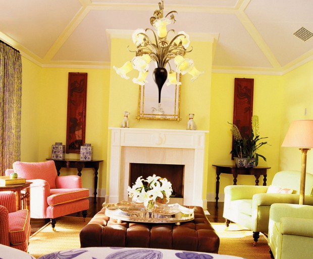 Желтые стены в интерьере стиля прованс