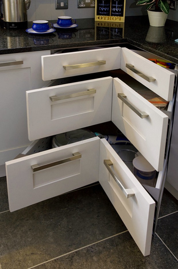 Угловые шкафчики на кухне
