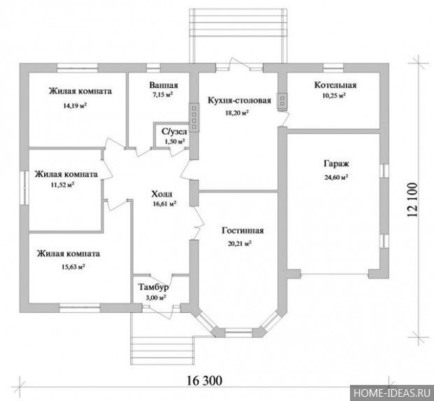 Планы и чертежы жилых домов с размерами