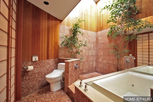 Интерьер ванных комнат, совмещенных с туалетом