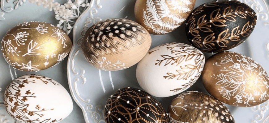 как красиво покрасить яйца на пасху