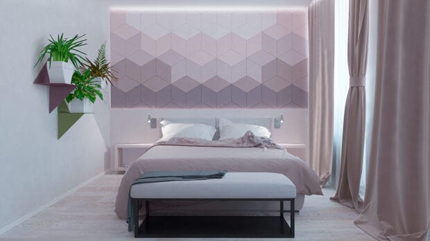 Дизайн спальни в современном стиле в светлых тонах