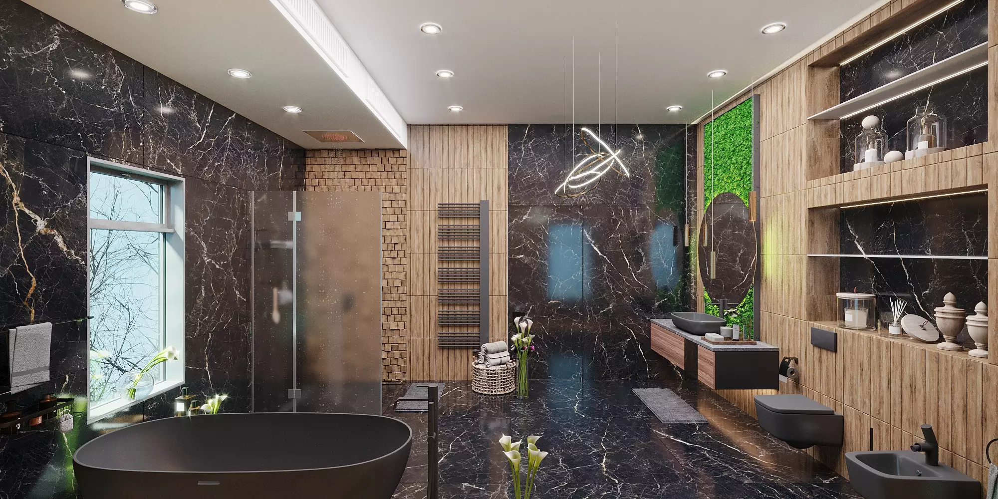 Фото дизайн ванной комнаты в частном доме